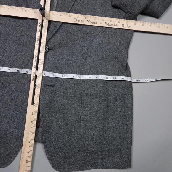 Trunk Club Custom Unstructured Gray Wool Blazer Surgeons Cuffs Designer 44 Chest - Picture 9 of 9